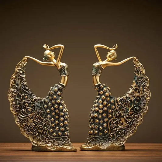 Luxury Abstract Dancer Sculpture – Modern Gold Accent Art Figurine