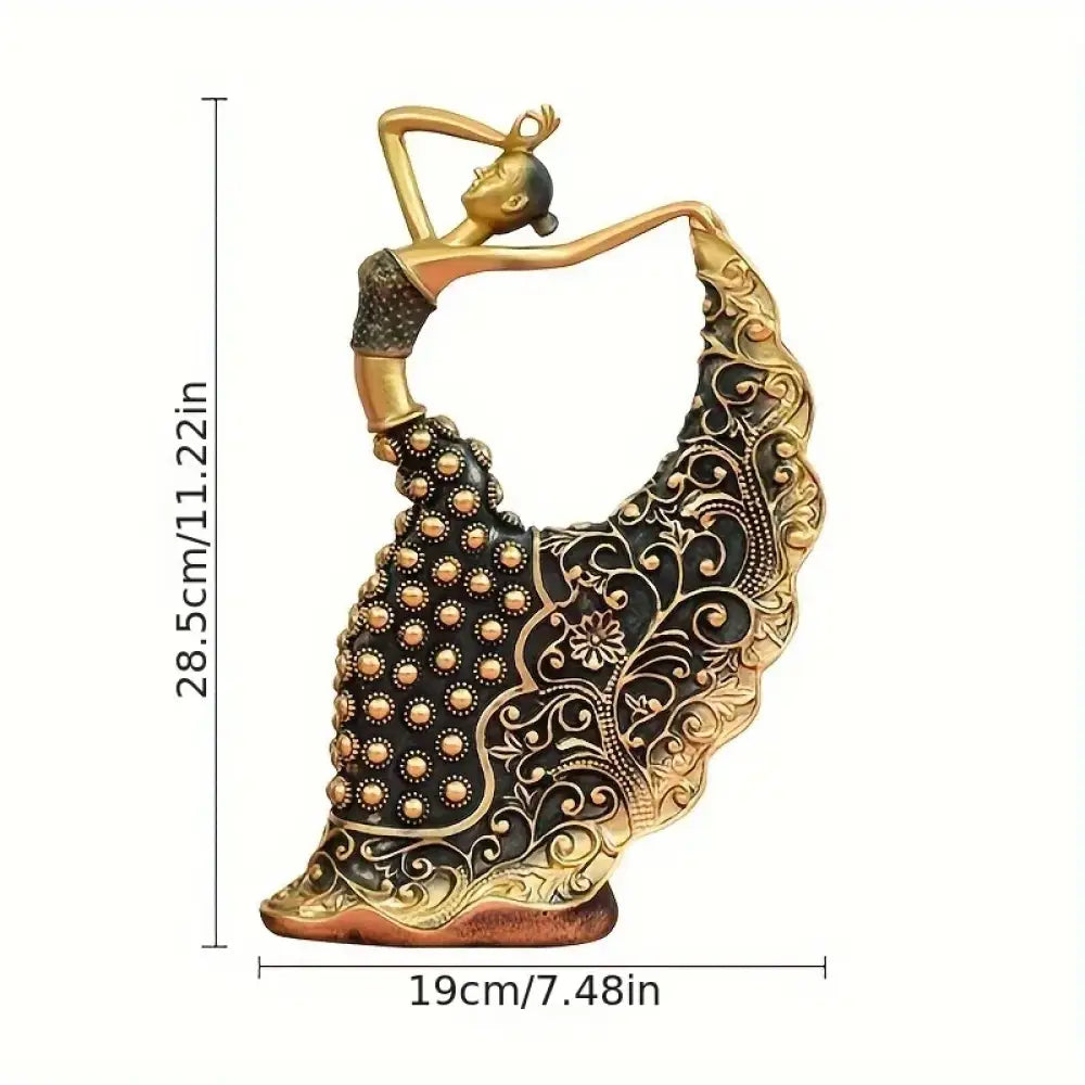 Luxury Abstract Dancer Sculpture – Modern Gold Accent Art Figurine