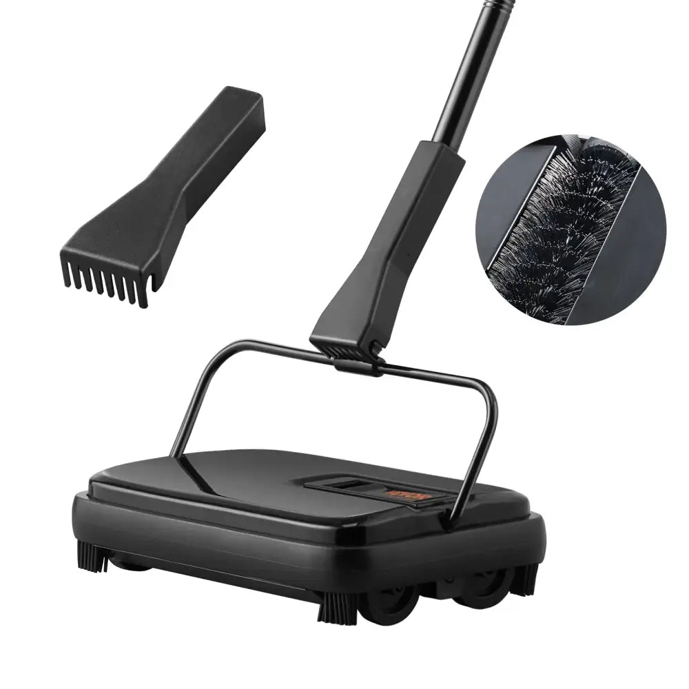 Manual Quiet Carpet Sweeper | 7.87" Path, 300ml Dustbin w/ Comb for Hardwood Floors & Rugs