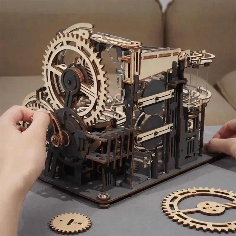 Marble Run Set 3D Wooden Puzzle Model Kit 294 Pcs Assembly Toy