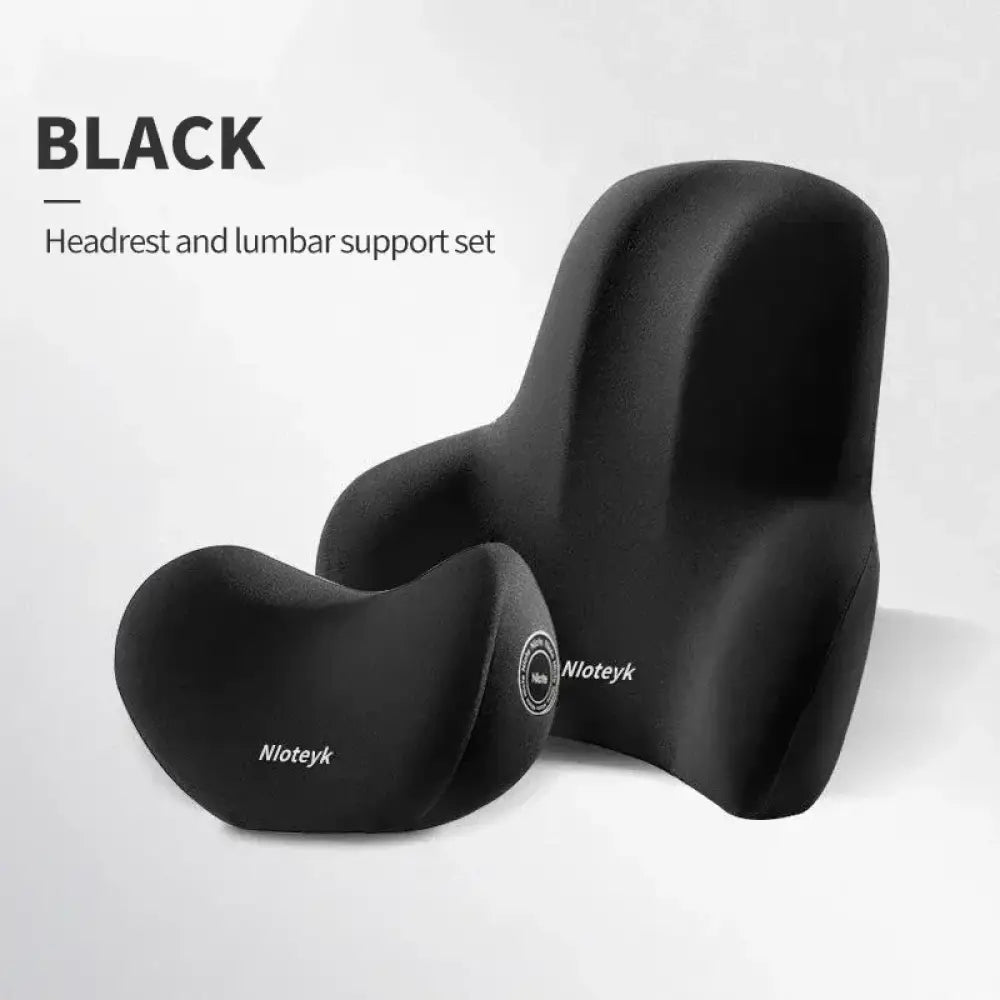Memory Foam Car Neck Cushion & Lumbar Support – Universal Car Seat Pillow Set