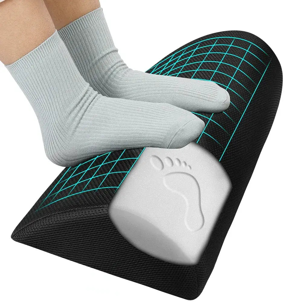 Memory Foam Office Footrest – Ergonomic Under Desk Footstool Cushion for Home, Gaming & Office Comfort