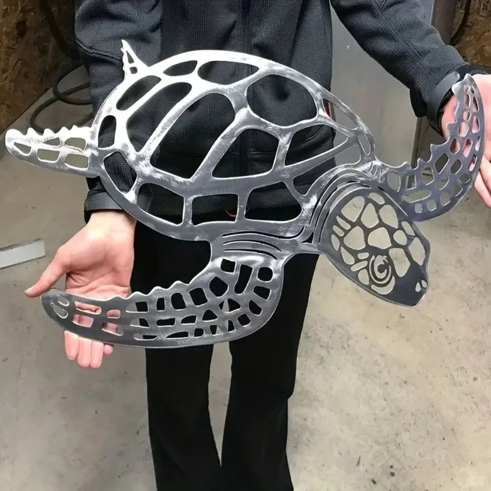 Metal Sea Turtle Wall Art Decor Mediterranean Beach Theme Hanging Ornament