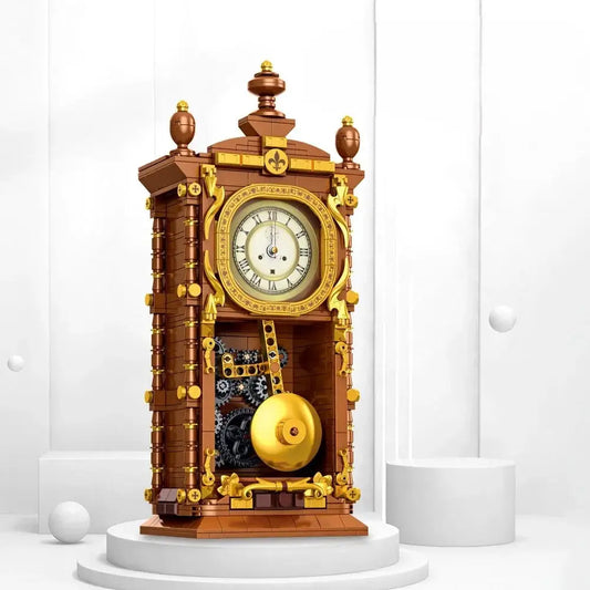 Retro Swing Clock Building Blocks DIY Pendulum Construction Kit Gift