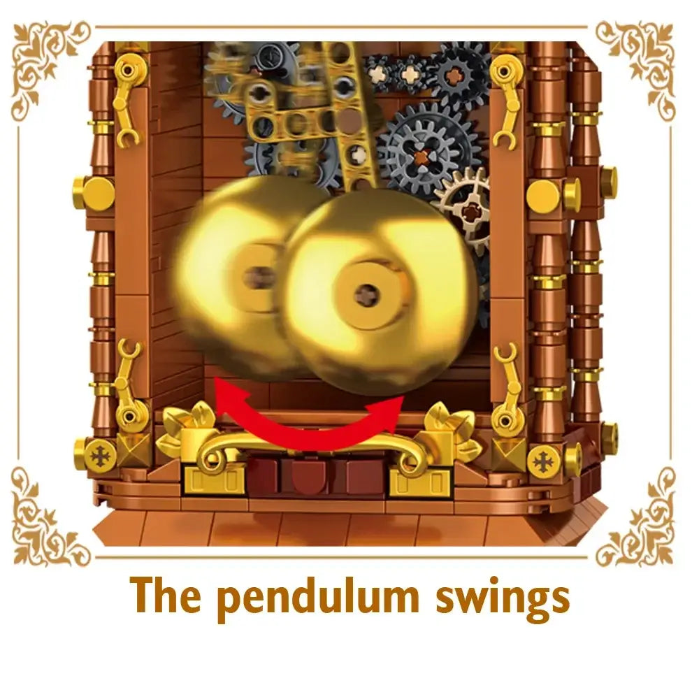 Retro Swing Clock Building Blocks DIY Pendulum Construction Kit Gift