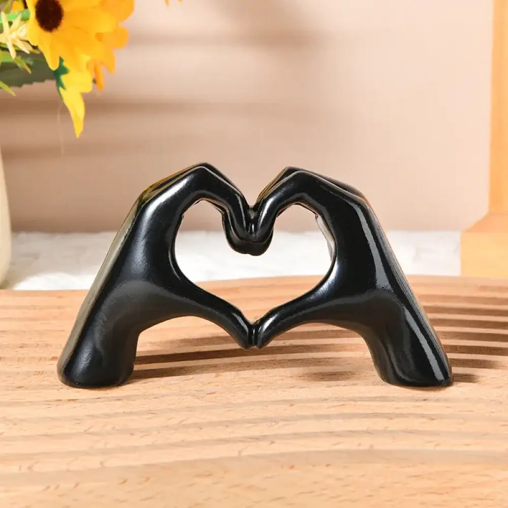 Modern Gold Heart Hand Statue