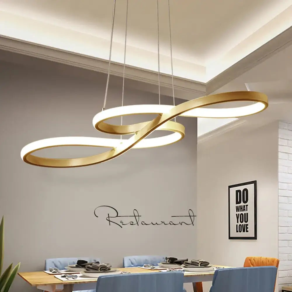 Modern Kitchen Island Pendant Light Remote Dimming - Tri-Color LED Linear Lamp