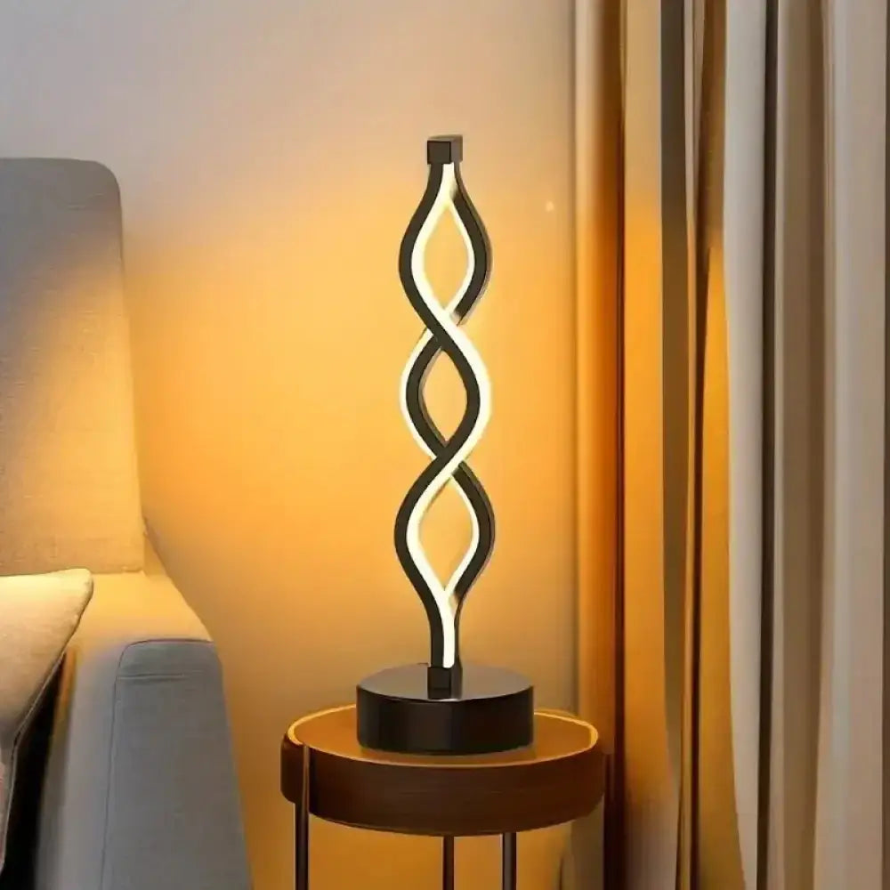 LED Spiral Table Lamp – Dimmable 3-Color, Eye Protection USB