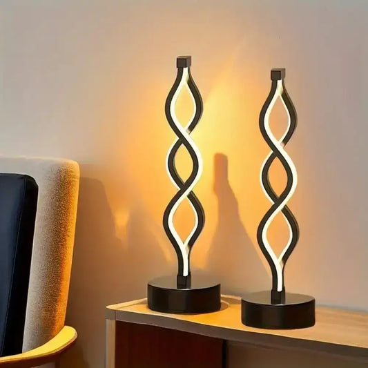 LED Spiral Table Lamp – Dimmable 3-Color, Eye Protection USB
