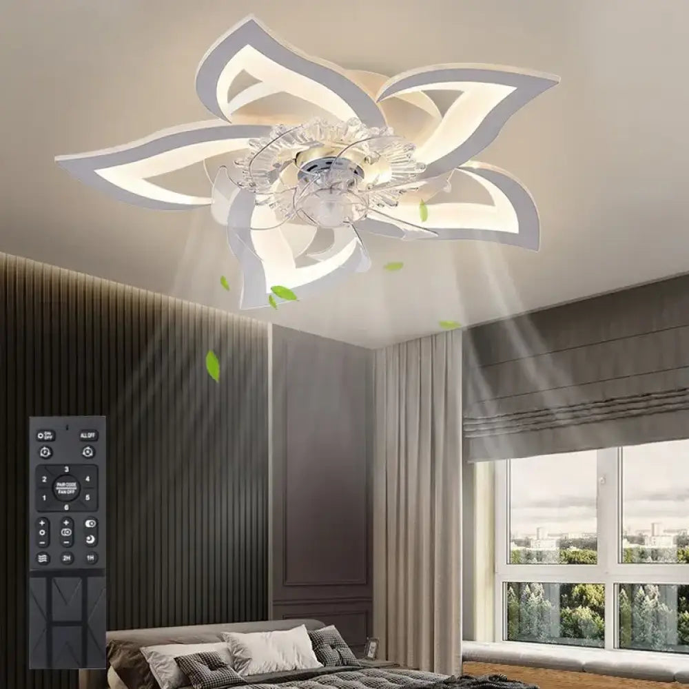Modern Lotus Electric Ceiling Fan with Light