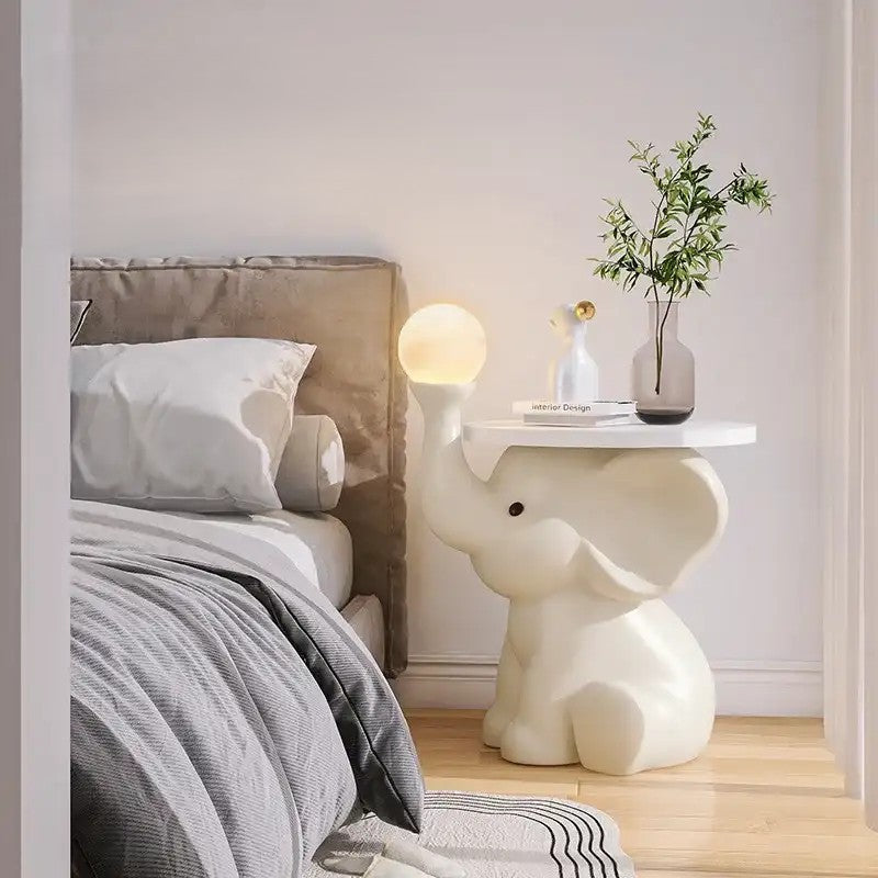 Elephant Side Table Lamp – Decorative Resin Accent Table