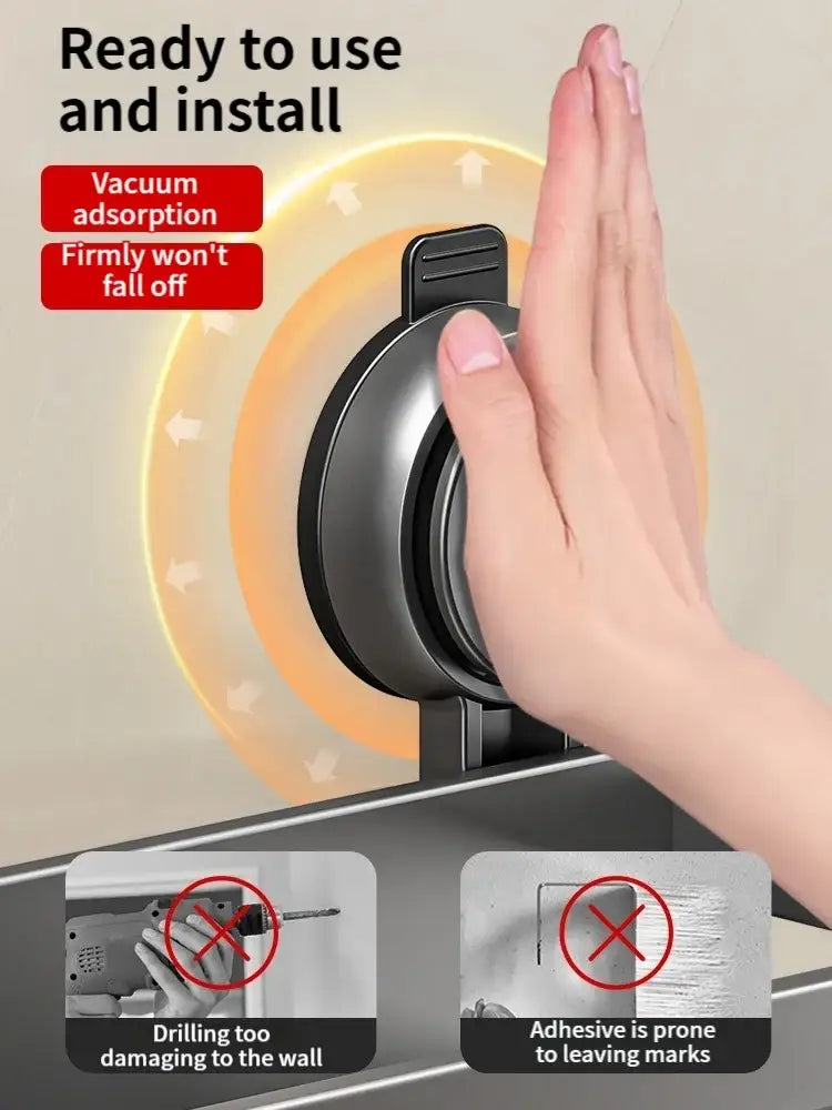No-Drill Suction Cup Bathroom Shelf