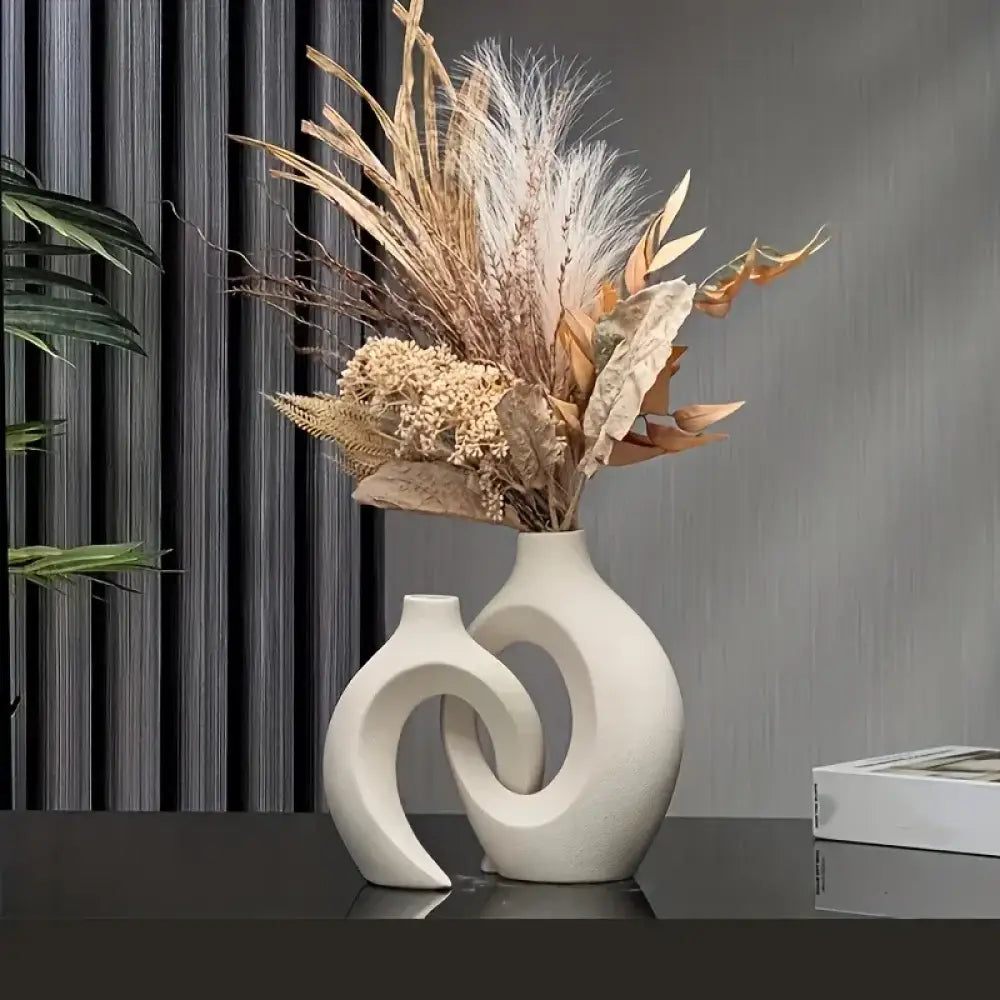 Nordic Hollow Ceramic Vase Set