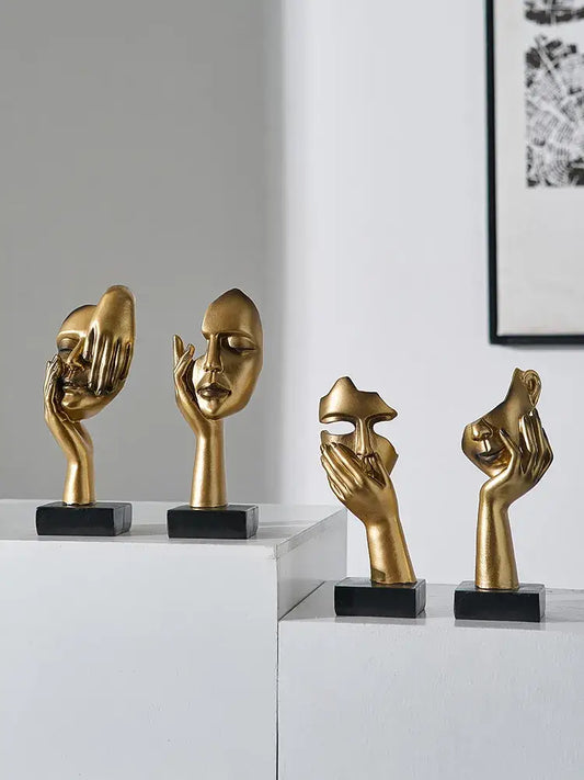 Nordic Statue Abstract Resin Desktop Ornaments Sculpture Miniature Figurines