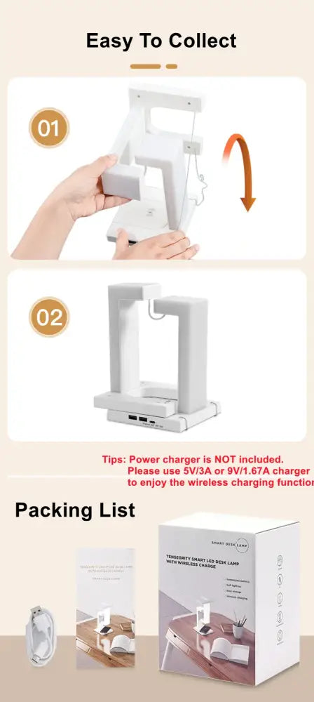 Novelty Floating LED Desk Lamp - Wireless Charger, Dimmable & Touch Control