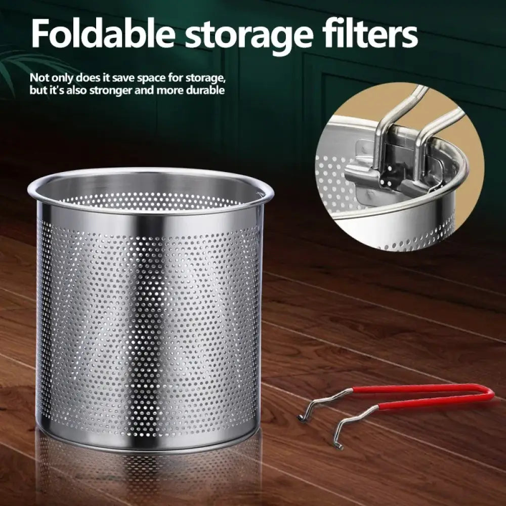 Oil-Saving Stainless Steel Fryer with Basket