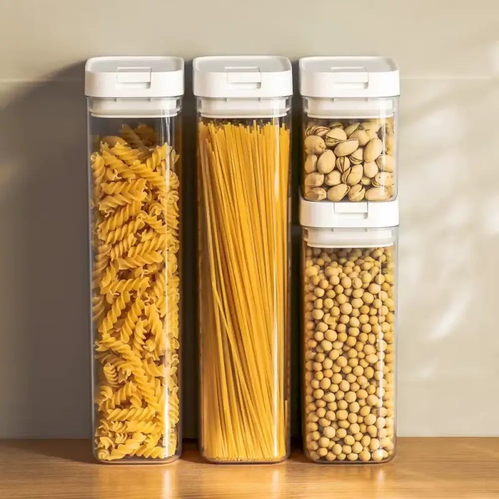Pasta Storage Box Transparent Plastic Grain Seal Tank Spaghetti Storage Container