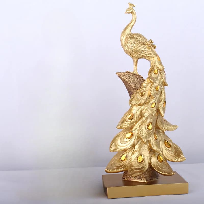Luxury Peacock Statue Set – Resin Home Decor Ornaments