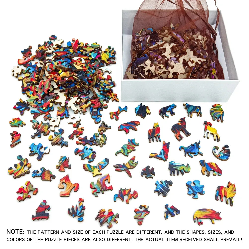 Wooden Penguin Puzzle – Irregular Pieces in Exquisite Gift Box