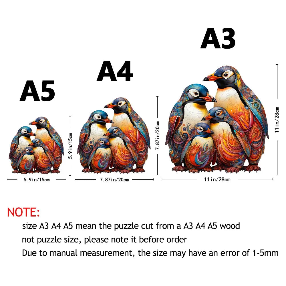 Wooden Penguin Puzzle – Irregular Pieces in Exquisite Gift Box
