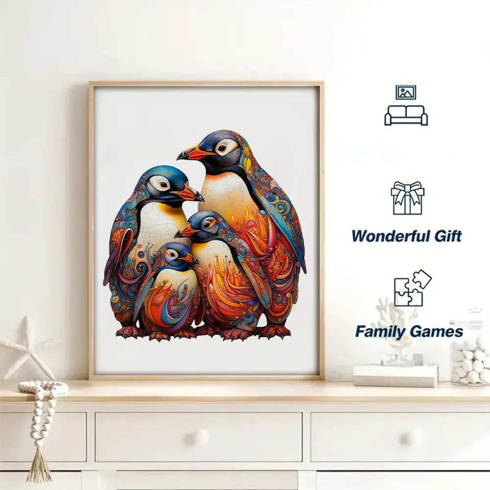 Wooden Penguin Puzzle – Irregular Pieces in Exquisite Gift Box