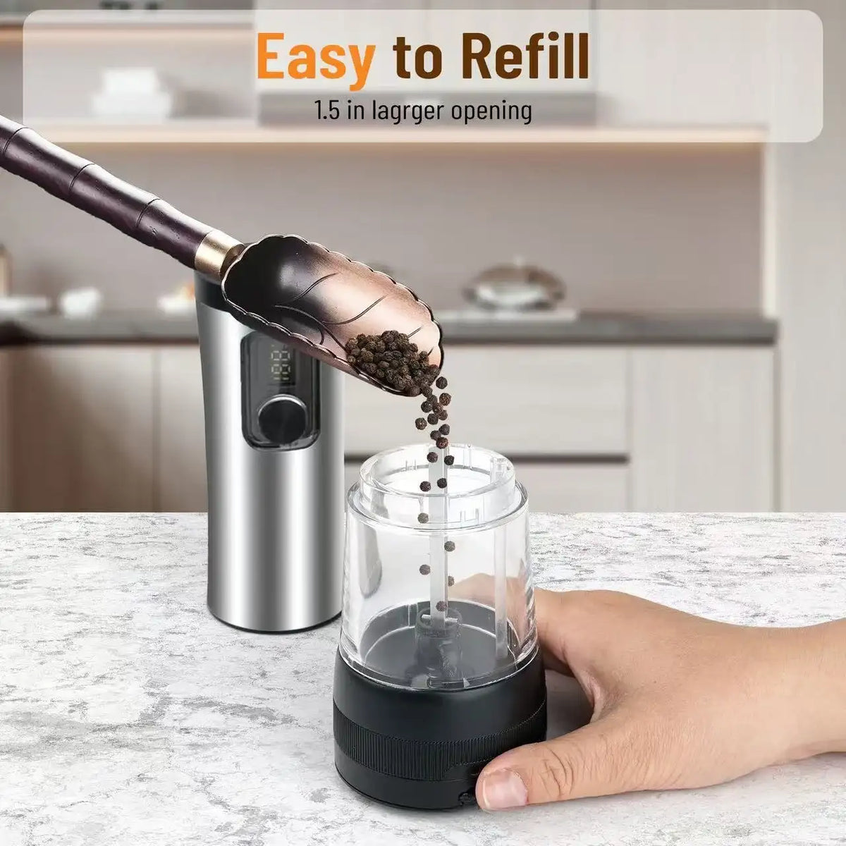 USB Rechargeable Electric Salt & Pepper Grinder Set