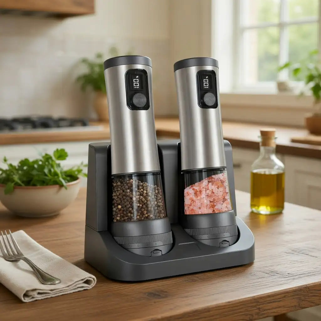 USB Rechargeable Electric Salt & Pepper Grinder Set