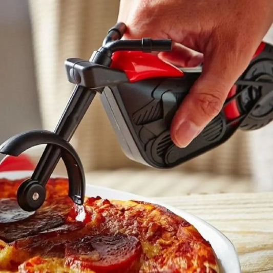 Pizza Cutter Bike Stainless Steel Creative Motorcycle Roller