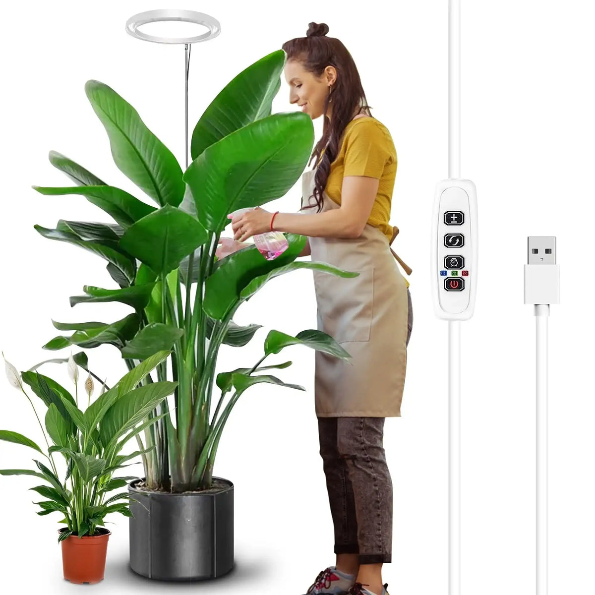 Full Spectrum Grow Light for Indoor Plants - Auto Timer & Adjustable