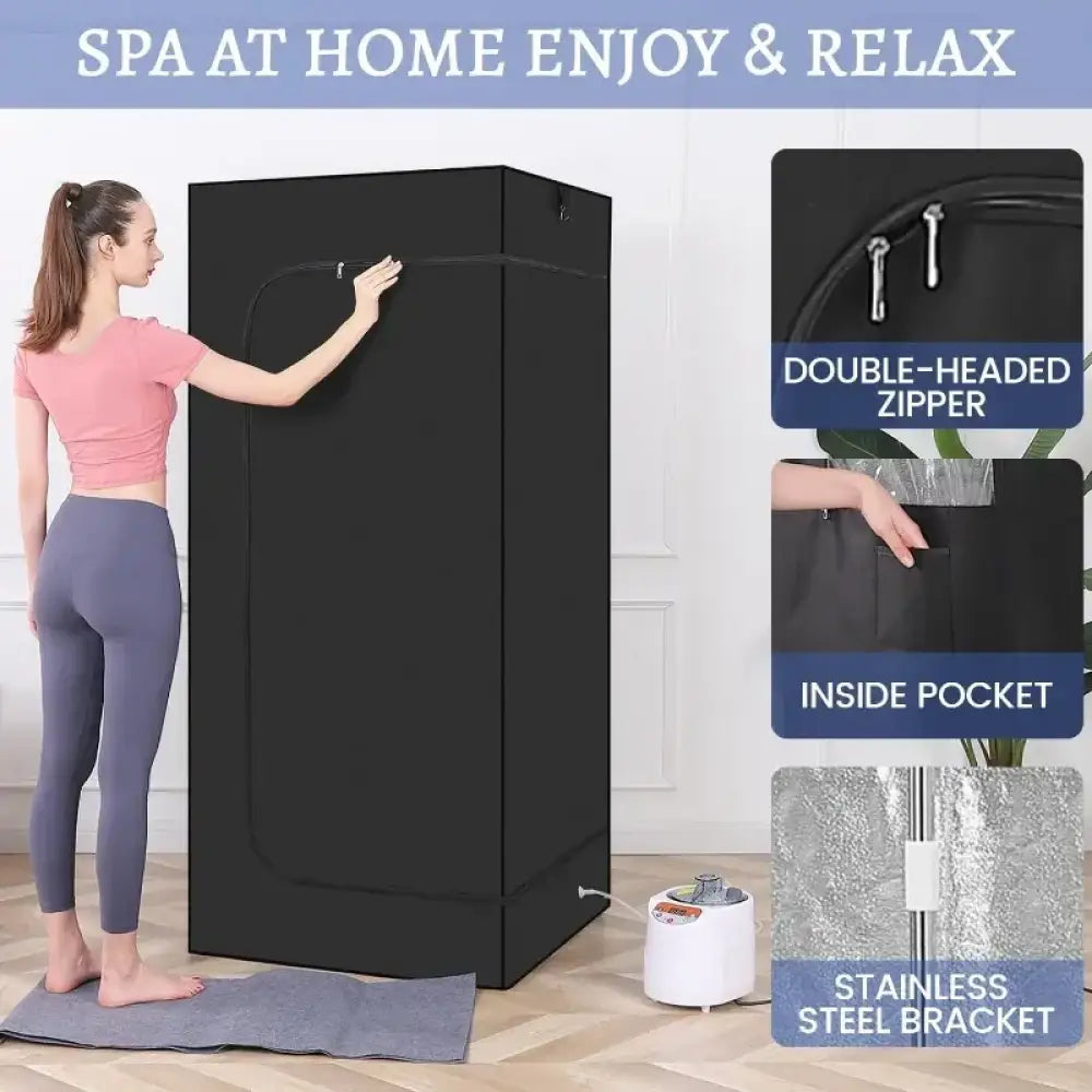 Portable 1100W Home Sauna Box with 3L Steamer
