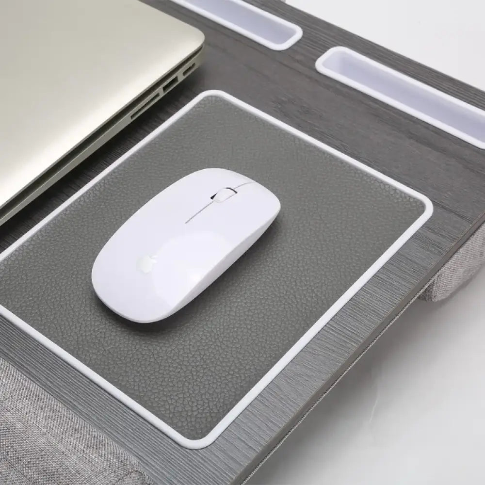 Portable Bamboo Laptop Desk Built-in Mouse Pad & Storage Sofa Bed