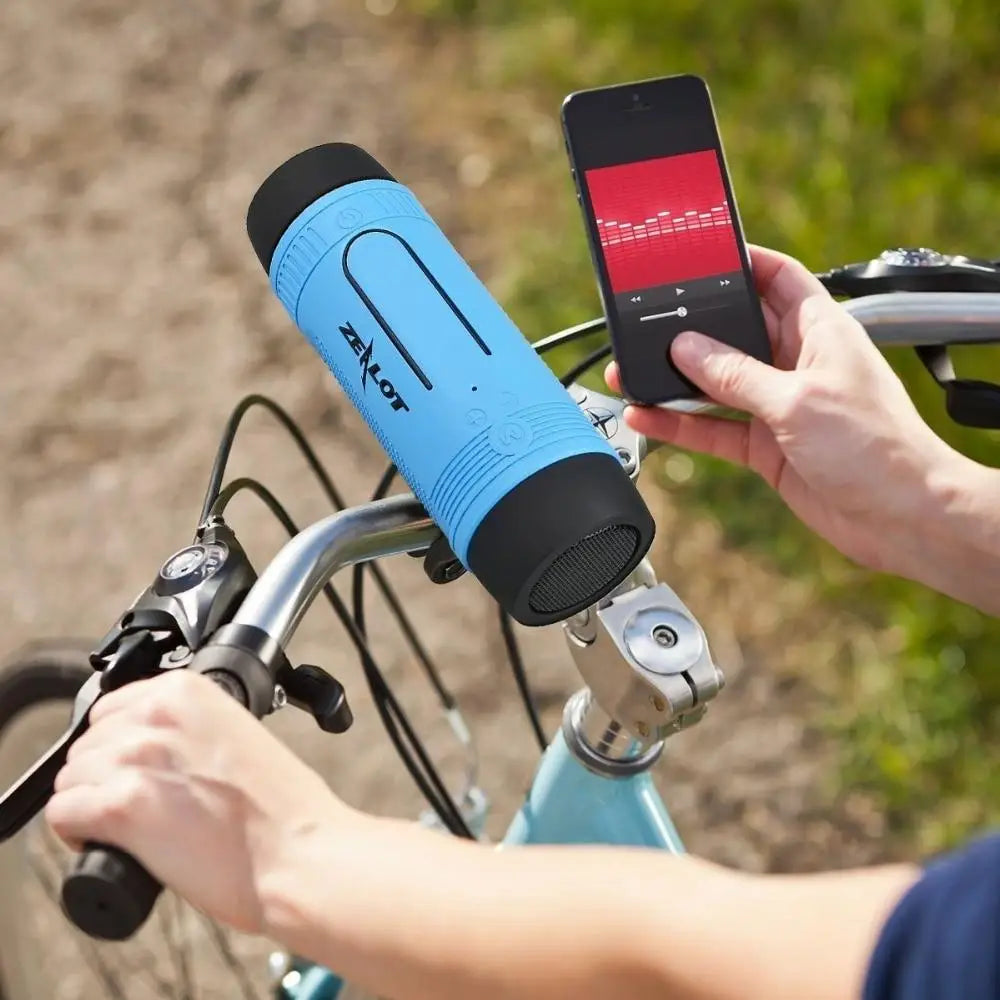 Portable Bicycle Handle Mount Bluetooth Speaker with Flash Light