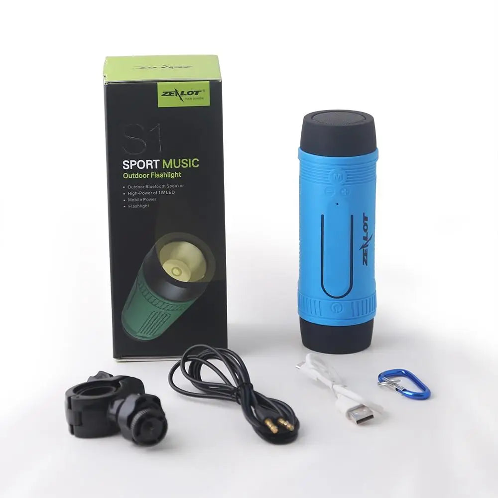 Portable Bicycle Handle Mount Bluetooth Speaker with Flash Light