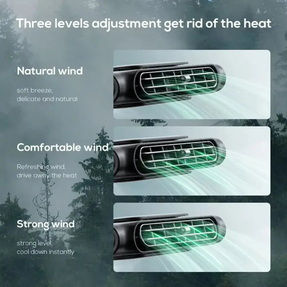 Portable Car Seat Fan with USB Power, Ice-Sensing Fan for Front & Rear Seats