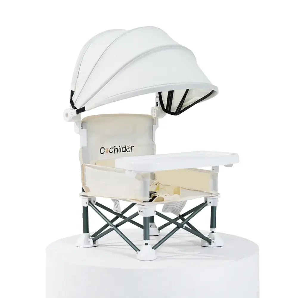 Portable Kids Folding Camping Chair Adjustable High Chair with Canopy