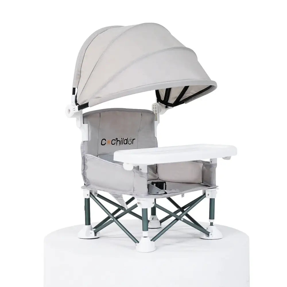Portable Kids Folding Camping Chair Adjustable High Chair with Canopy