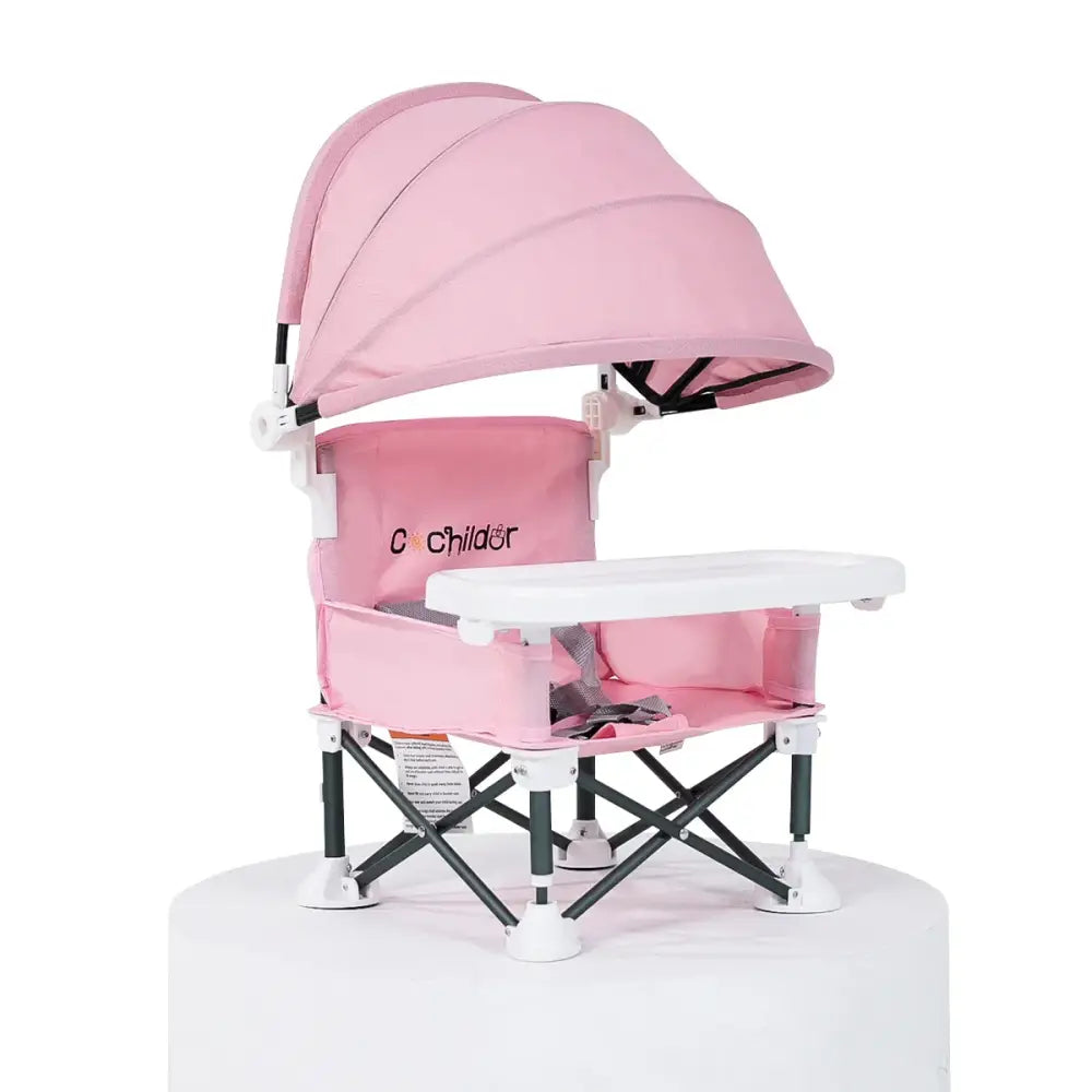 Portable Kids Folding Camping Chair Adjustable High Chair with Canopy