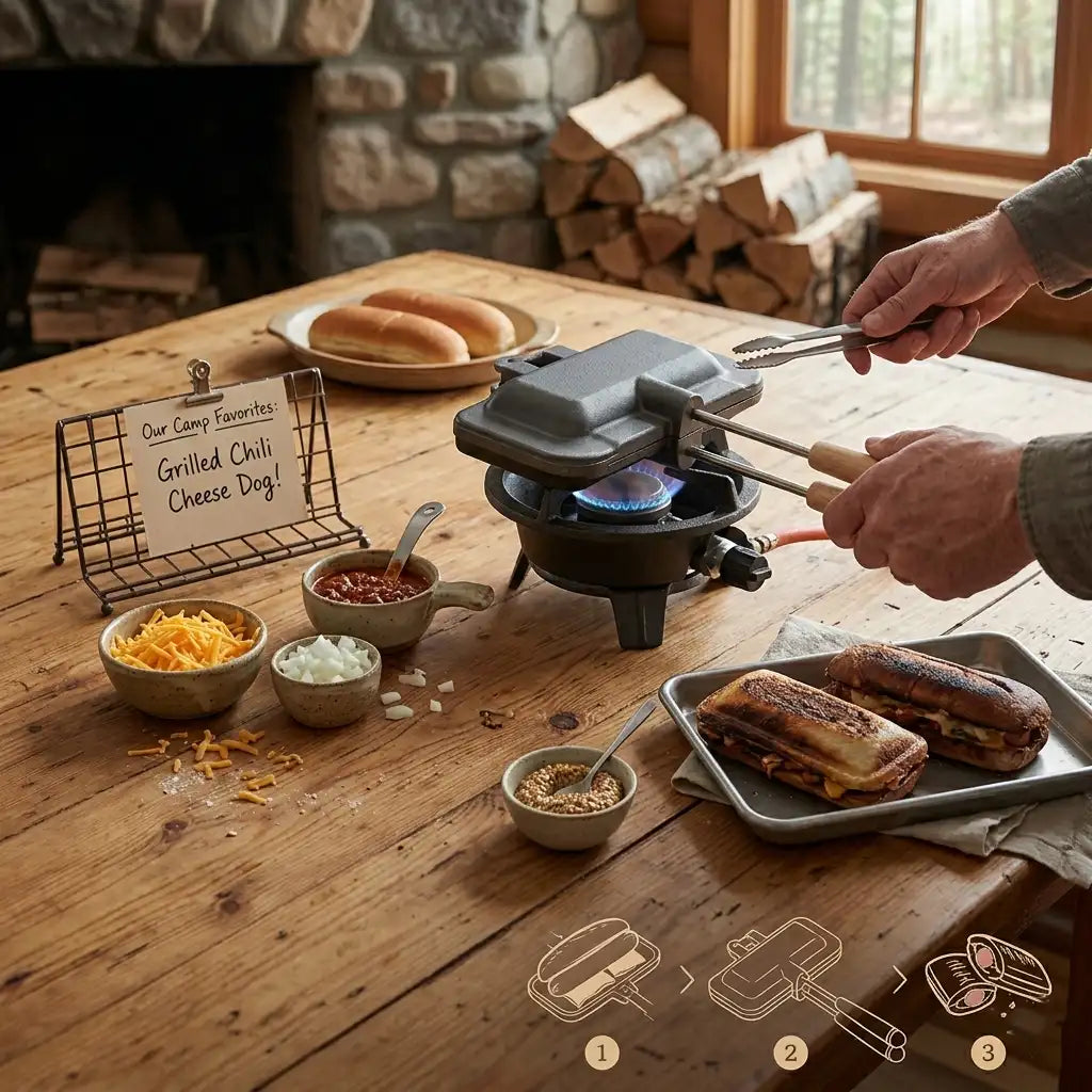 Double-Sided Non-Stick Sandwich Pan with Detachable Handle