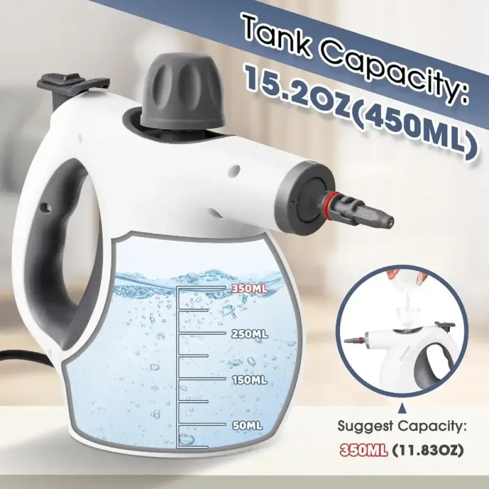 Pressurized Handheld Steam Cleaner 15.2OZ Multi-Purpose Portable Steamer with 14 Accessories
