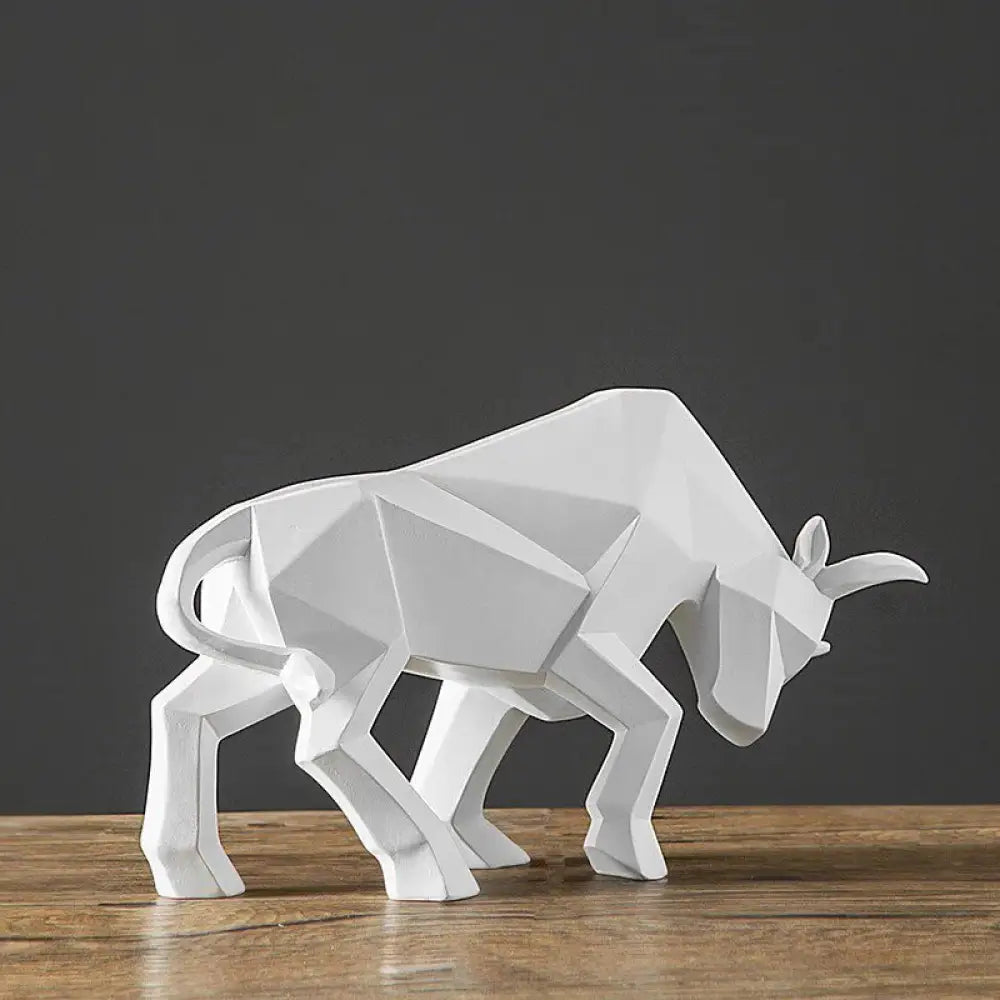 Wall Street Bull Statue Bison Sculpture – Contemporary Resin Decor