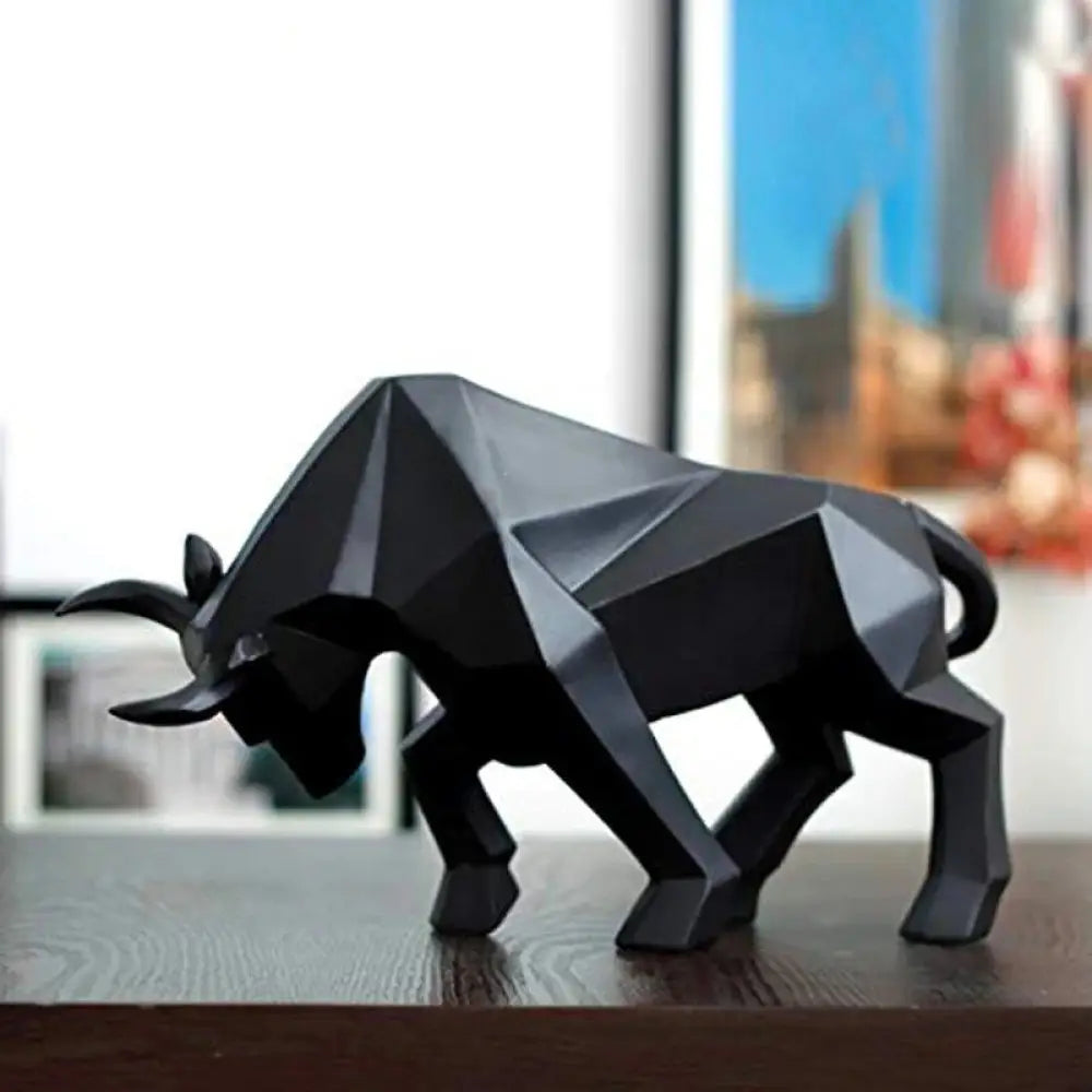 Wall Street Bull Statue Bison Sculpture – Contemporary Resin Decor