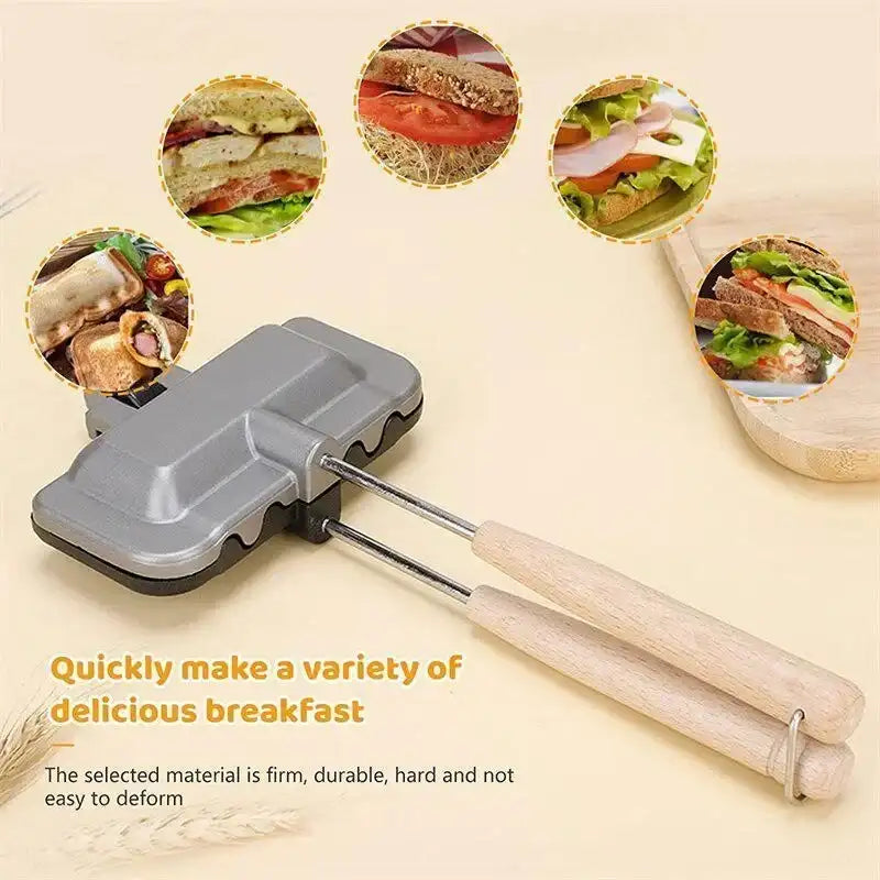 Double-Sided Non-Stick Sandwich Pan with Detachable Handle