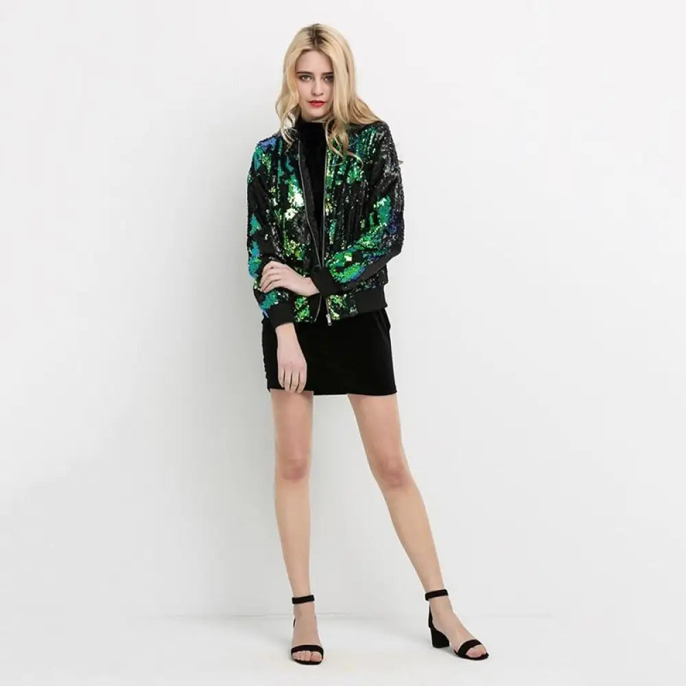 Sequin Bomber Jacket