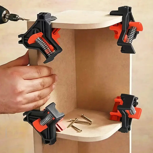 Set of 4 Professional 90° Right Angle Clamps | Premium Corner Clamps for Woodworking & Cabinet Assembly