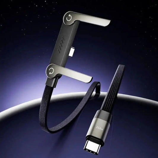 Type-C Fast Charging Cable with Foldable Phone Stand