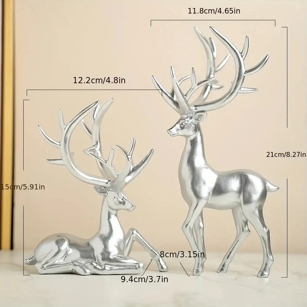 Luxury Elk Ornaments Set - Resin Deer Figurines