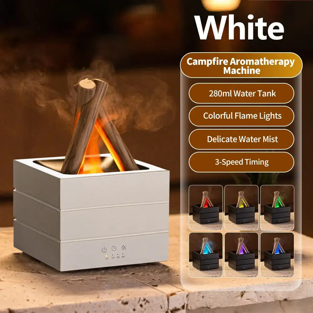 Simulated Flame Bonfire Aroma Diffuser Ultrasonic Cool Mist Humidifier