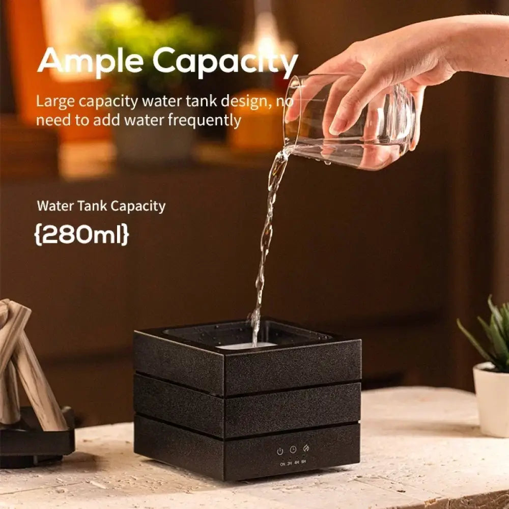 Simulated Flame Bonfire Aroma Diffuser Ultrasonic Cool Mist Humidifier