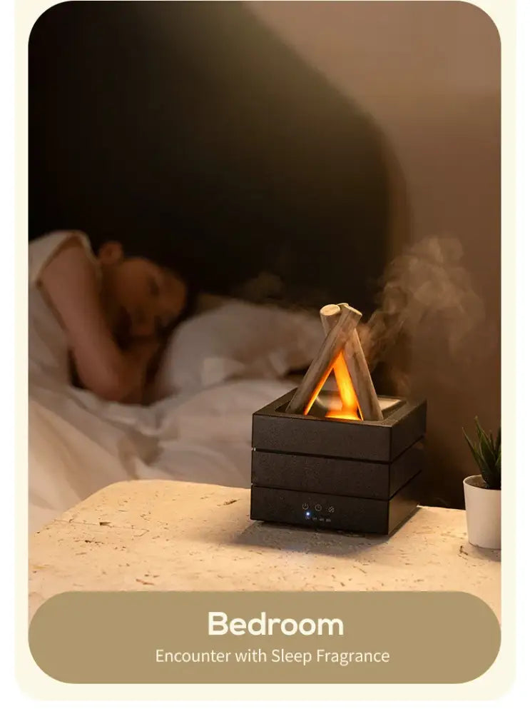 Simulated Flame Bonfire Aroma Diffuser Ultrasonic Cool Mist Humidifier