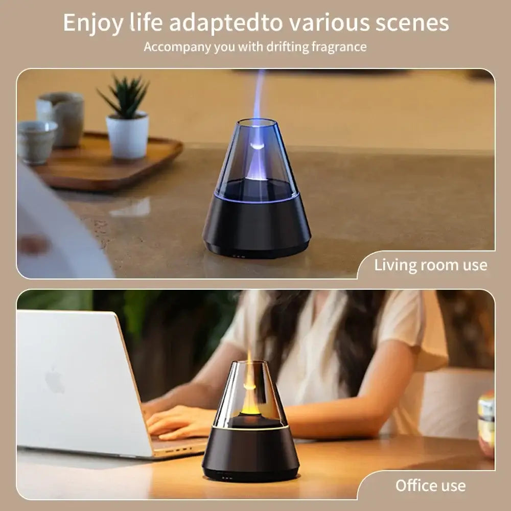 Simulated Flame Bonfire Aroma Diffuser Ultrasonic Cool Mist Humidifier